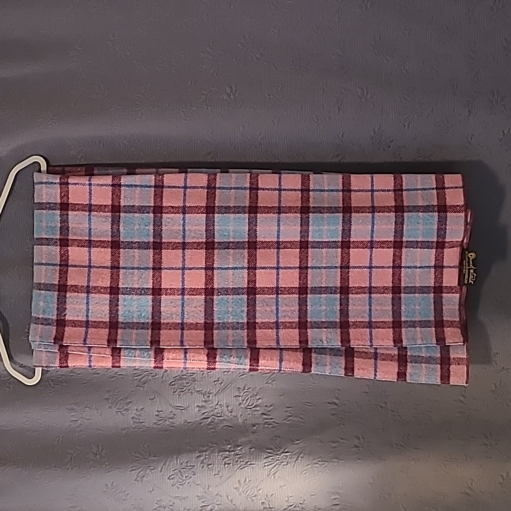 Pearce Woolrich Vintage Wool Blanket Pink & Blue Plaid